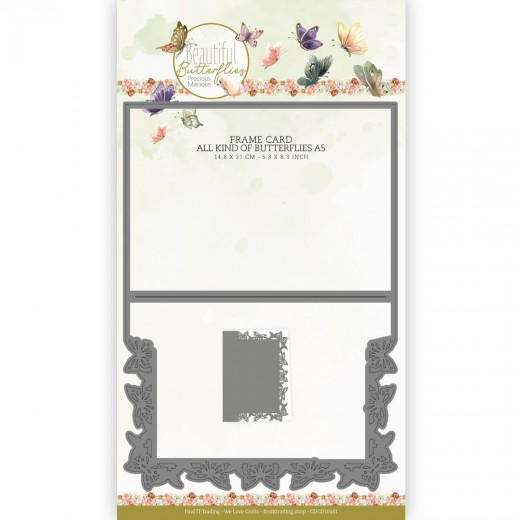 Dies - Precious Marieke - Beautiful Butterflies - Frame All kind of butterflies A5 