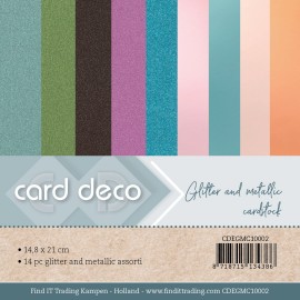 Card Deco Essentials - Glitter and Metallic Cardstock A5