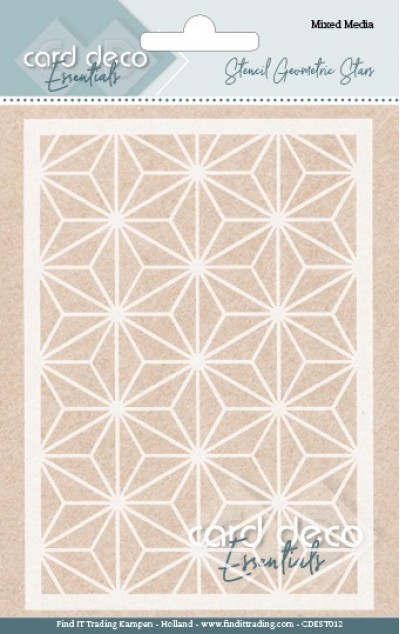Card Deco Essentials - Mixed Media Stencil - Geometric Stars