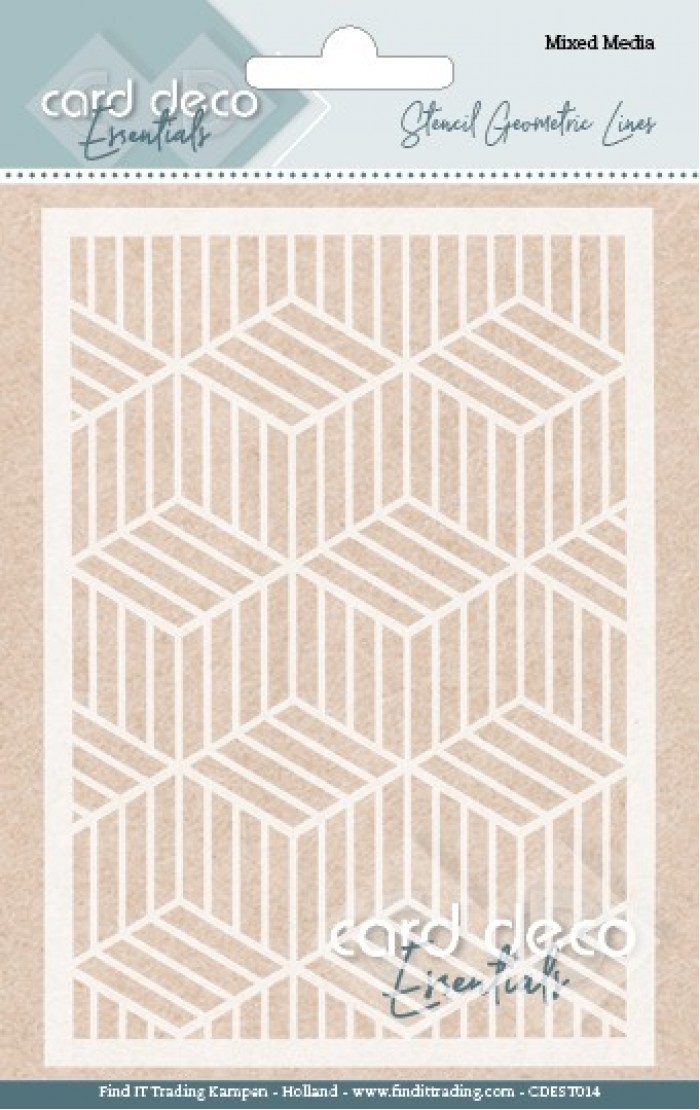 Card Deco Essentials - Mixed Media Stencil- Geometric Lines