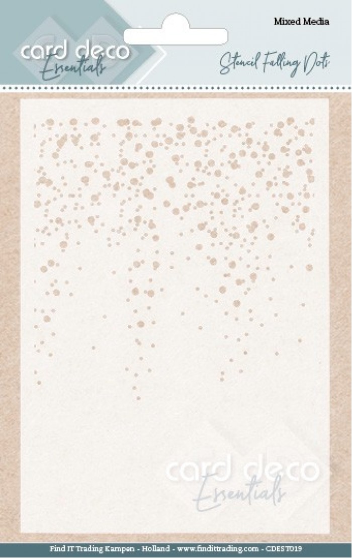 Card Deco Essentials - Mixed Media Stencil - Falling Dots