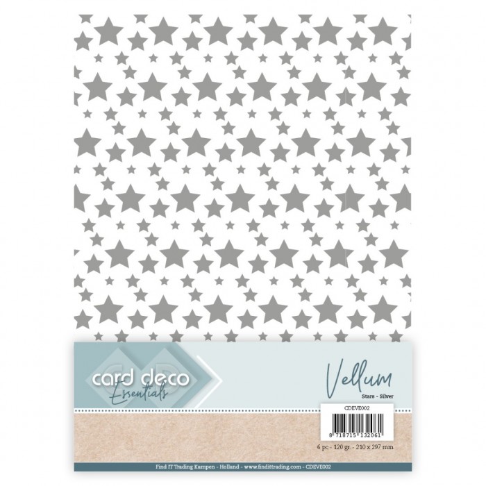 Card Deco Essentials - Vellum - Stars Silver