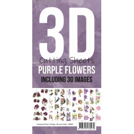 3D Cutting Sheets - Cards Deco - Purple Flowers