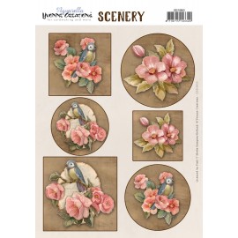 Push Out Scenery - Yvonne Creations - Aquarella - Birds and Flowers