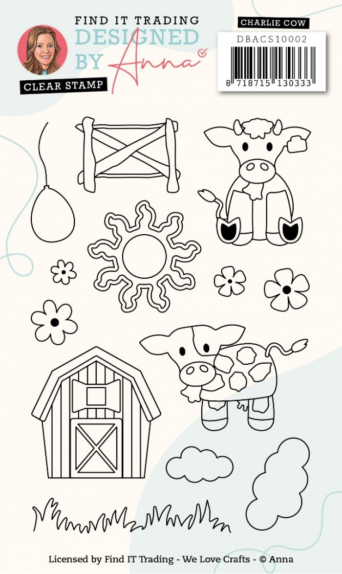 Designed by Anna - Mix and Match Clear Stamps - Charlie Cow