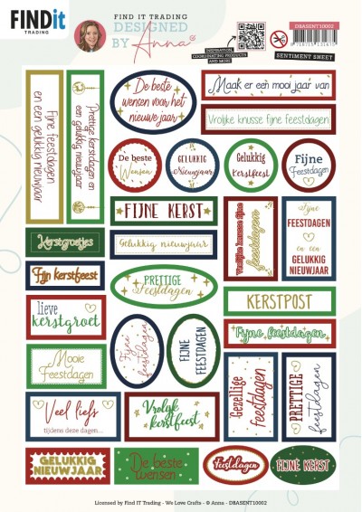 Designed by Anna - Sentiment Sheet - Christmas