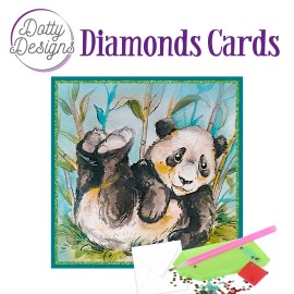 Dotty Designs Diamond Cards - Lazy Panda Bear