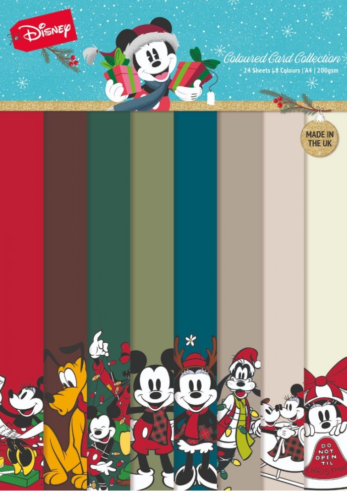 Mickey  and Minnie - Christmas Coloured Card A4 Pack