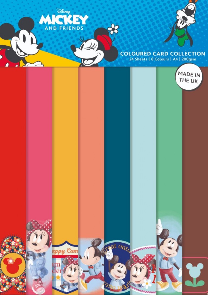 Mickey and Minnie - Coloured Card A4 Pack