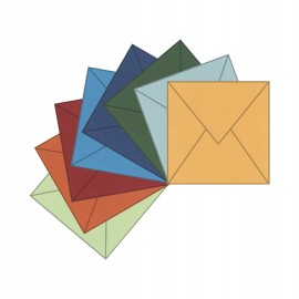 Mega-pack enveloppen - 8 kleuren x 15 stuks - 16 x 16 cm - 70 gms