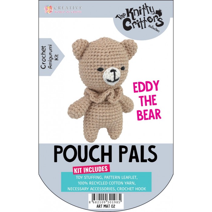 Knitty Critters Pouch Pals - Eddy The Bear 