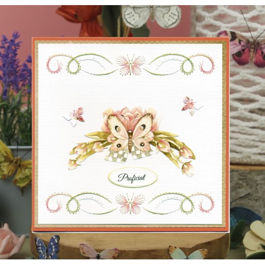3D Cutting Sheet - Precious Marieke - Beautiful Butterfly - Pink 