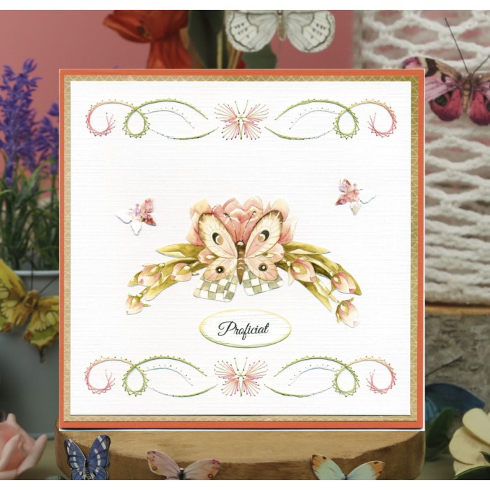3D Cutting Sheet - Precious Marieke - Beautiful Butterfly - Pink 