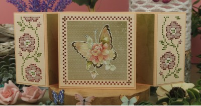 3D Push Out - Precious Marieke - Beautiful Butterfly - Pink