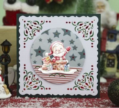 3D Push-Out - Yvonne Creations - Christmas Scenery - Santa
