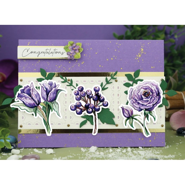 3D Cutting Sheets - Yvonne Creations - Very Purple - Small Elements B 