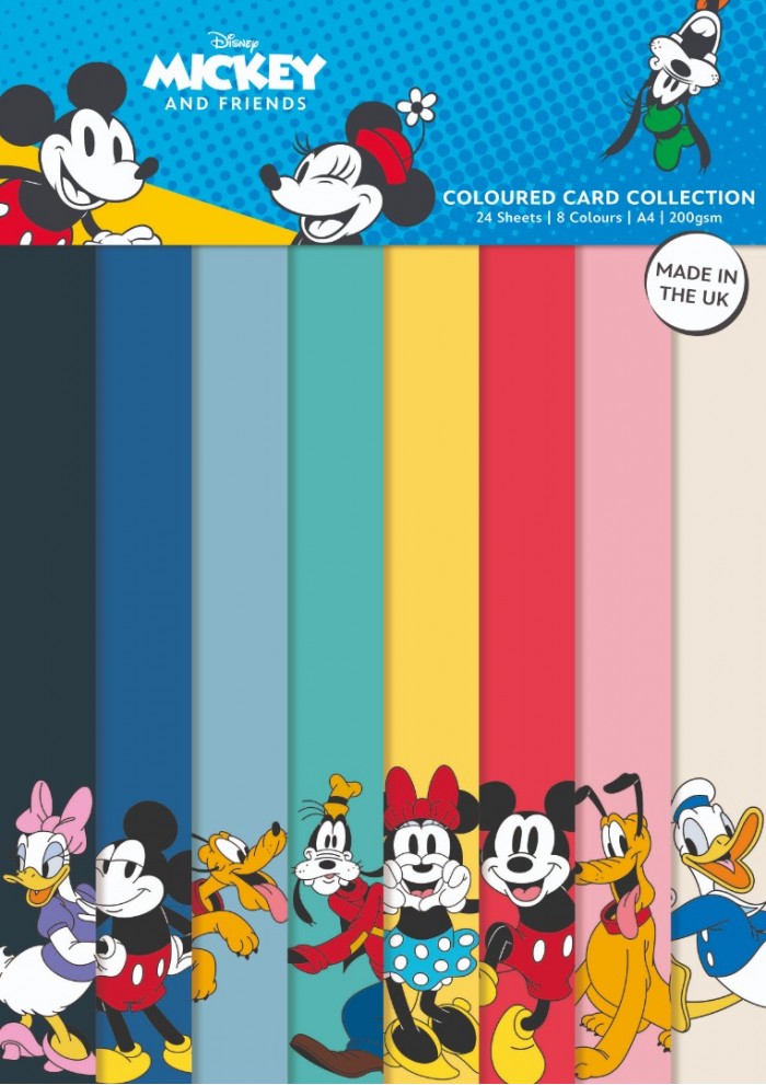 Mickey and Friends - Coloured Card A4 Pack