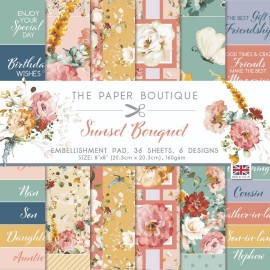 The Paper Boutique Sunset Bouquet 8x8 Embellishments Pad
