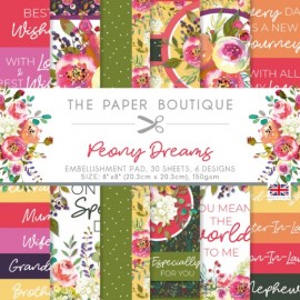 The Paper Boutique Peony Dreams 8x8 Embellishments Pad