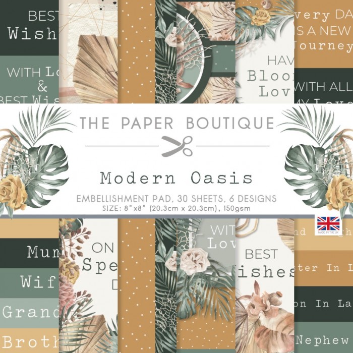 The Paper Boutique Modern Oasis 8x8 Embellishments Pad