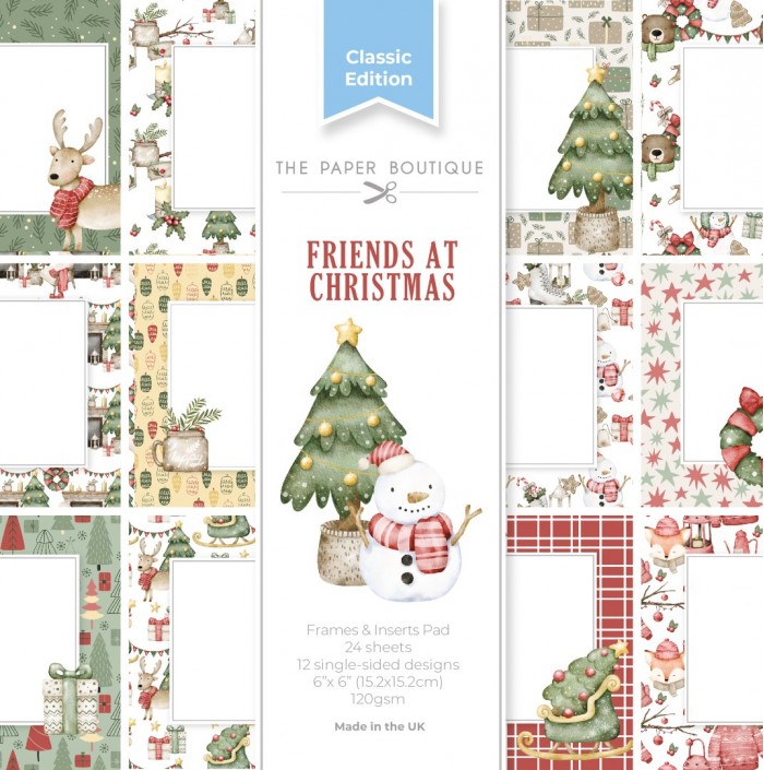 The Paper Boutique Friends at Christmas Frames & Insert Papers for 6x6 Cards