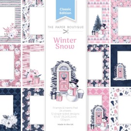 The Paper Boutique Winter Snow Frames & Insert Papers for 6x6 Cards