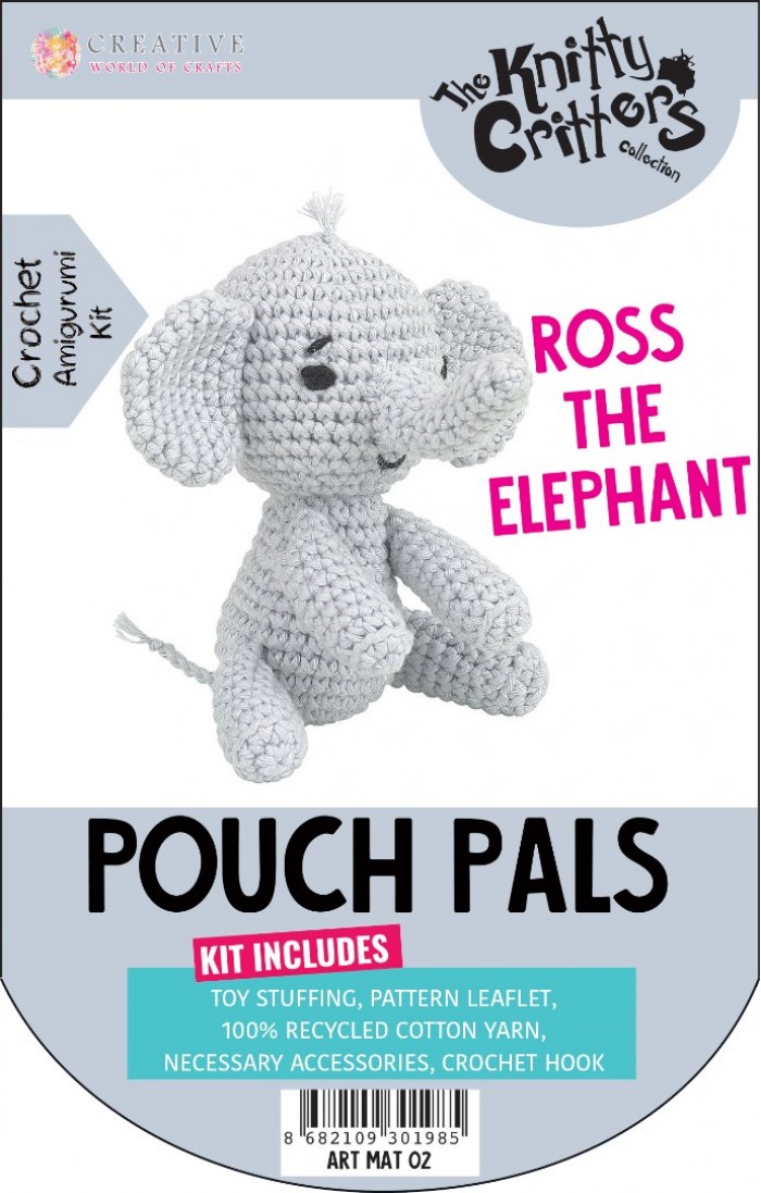 Knitty Critters Pouch Pals - Ross The Elephant