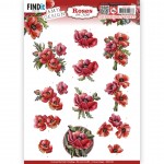 3D Push Out - Amy Design - Roses Are Red - Poppies