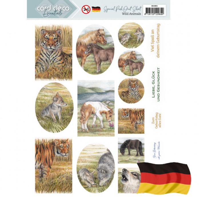 Push Out Scenery Special - Card Deco Essentials - Wild Animals - Deutsch