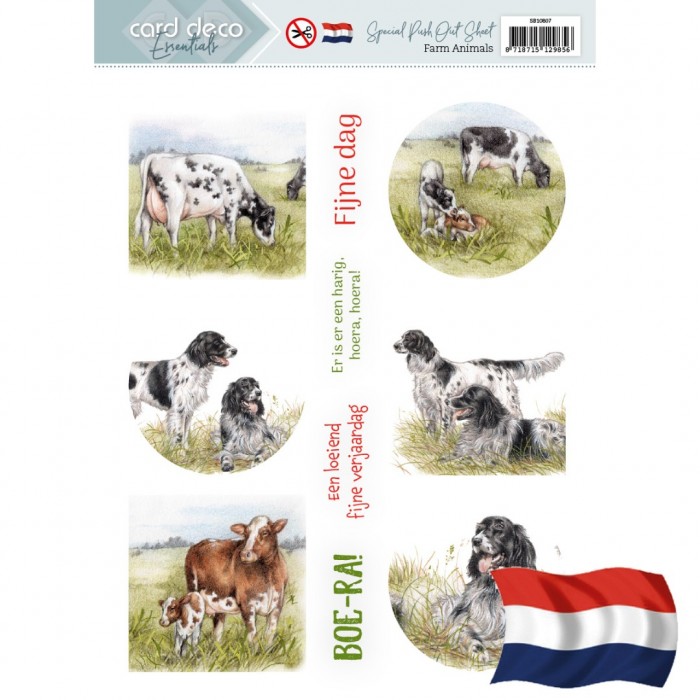 Push Out Scenery Special - Card Deco Essentials - Farm Animals - Dutch