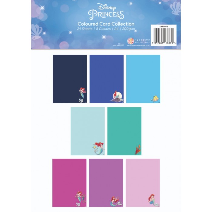 The Little Mermaid - Coloured Card A4 Pack 