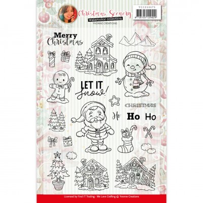Clear Stamps - Yvonne Creations Christmas Scenery