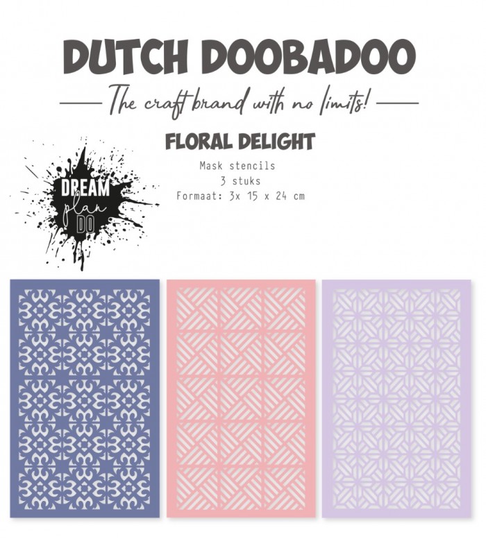 Mask art stencils - DDBD - Floral Delight 3pc.