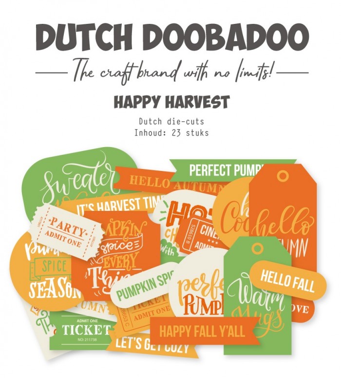 Die-cuts - DDBD - Happy Harvest - Sentiments - 23 pcs