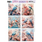 Scenery Push out - Berries Beauties - Blue Bird - Square