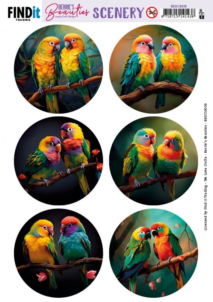 Scenery Push out - Berries Beauties - Love Birds - Round