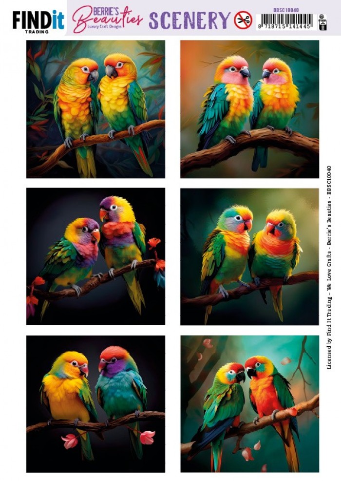 Scenery Push out - Berries Beauties - Love Birds - Square