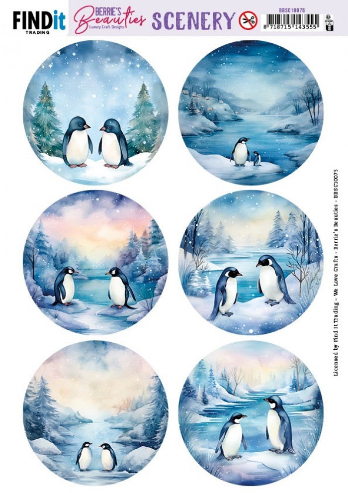 Scenery Push out - Berries Beauties - Penguin - Round