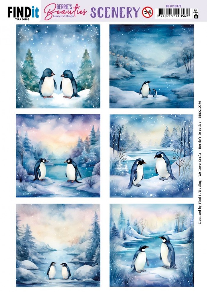 Scenery Push out - Berries Beauties - Penguin - Square