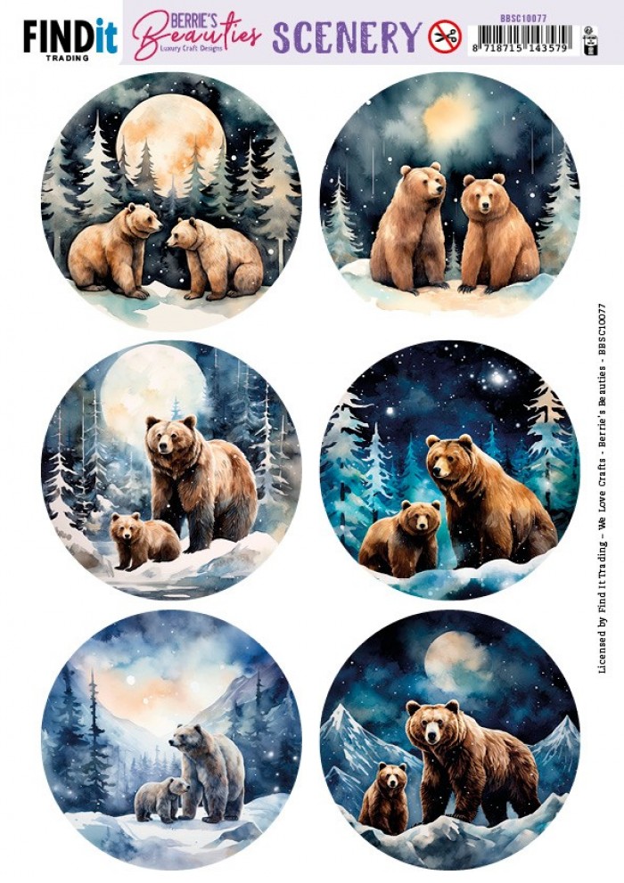 Scenery Push out - Berries Beauties - Bear- Round
