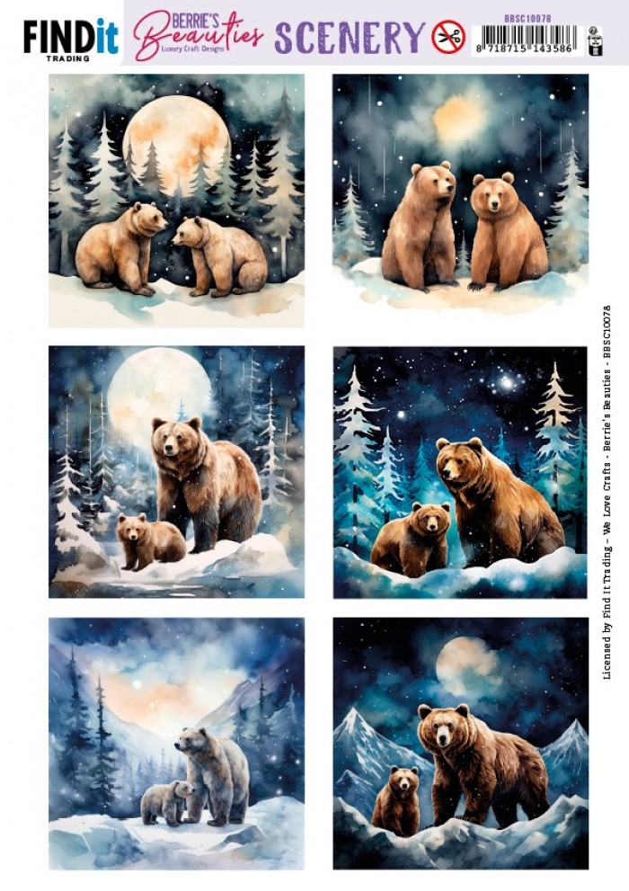 Scenery Push out - Berries Beauties - Bear - Square