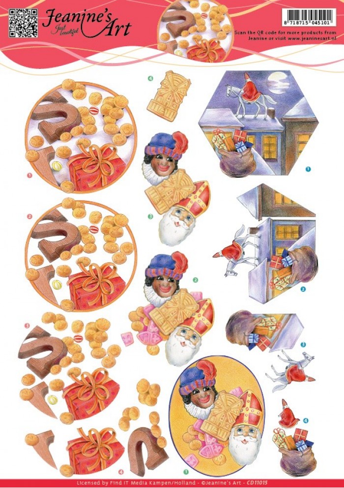 3D Cutting Sheet - Jeanines Art - Sinterklaas