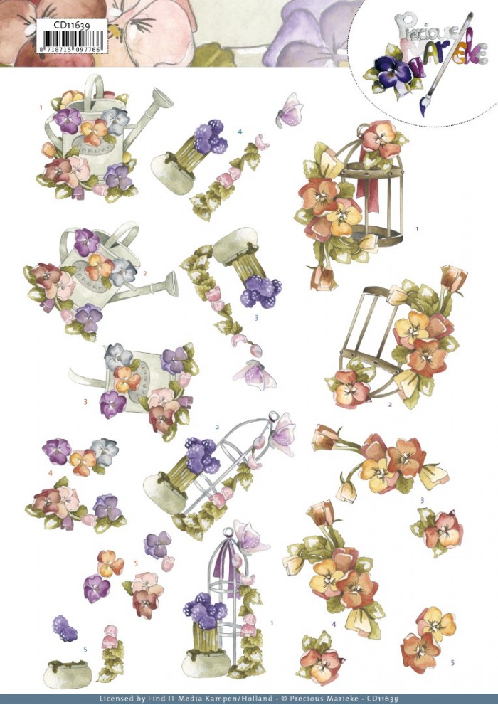 3D Cutting Sheet - Precious Marieke - Sweet flowers
