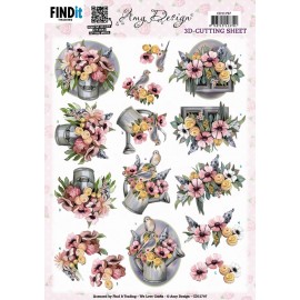 3D Cutting Sheet - Amy Design - Bucket and Flowers