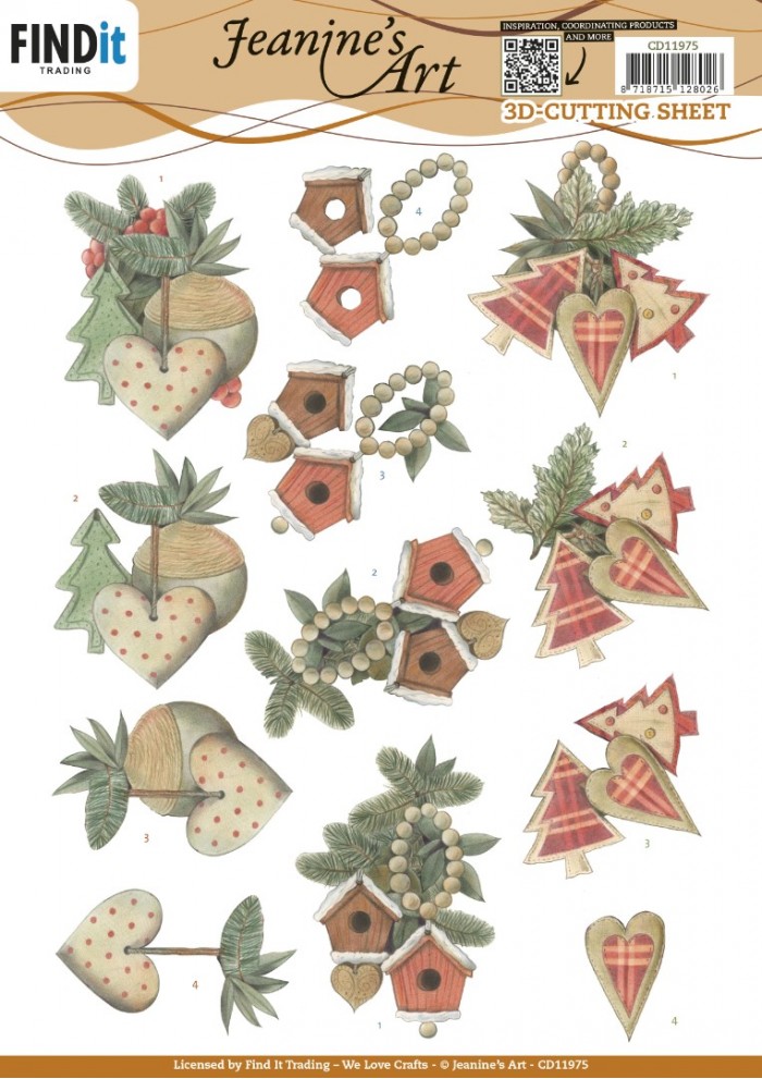 3D Cutting Sheets - Jeanine's Art - Christmas Ornaments
