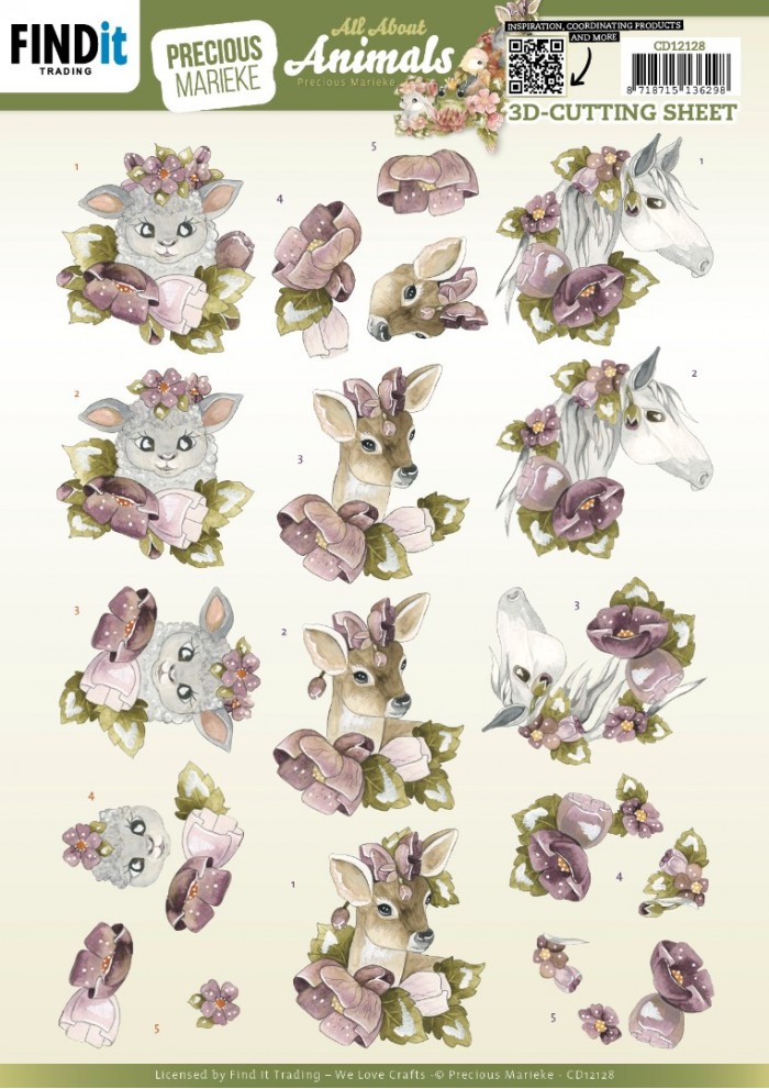 3D Cutting Sheets - Precious Marieke - All About Animals - All About Purple