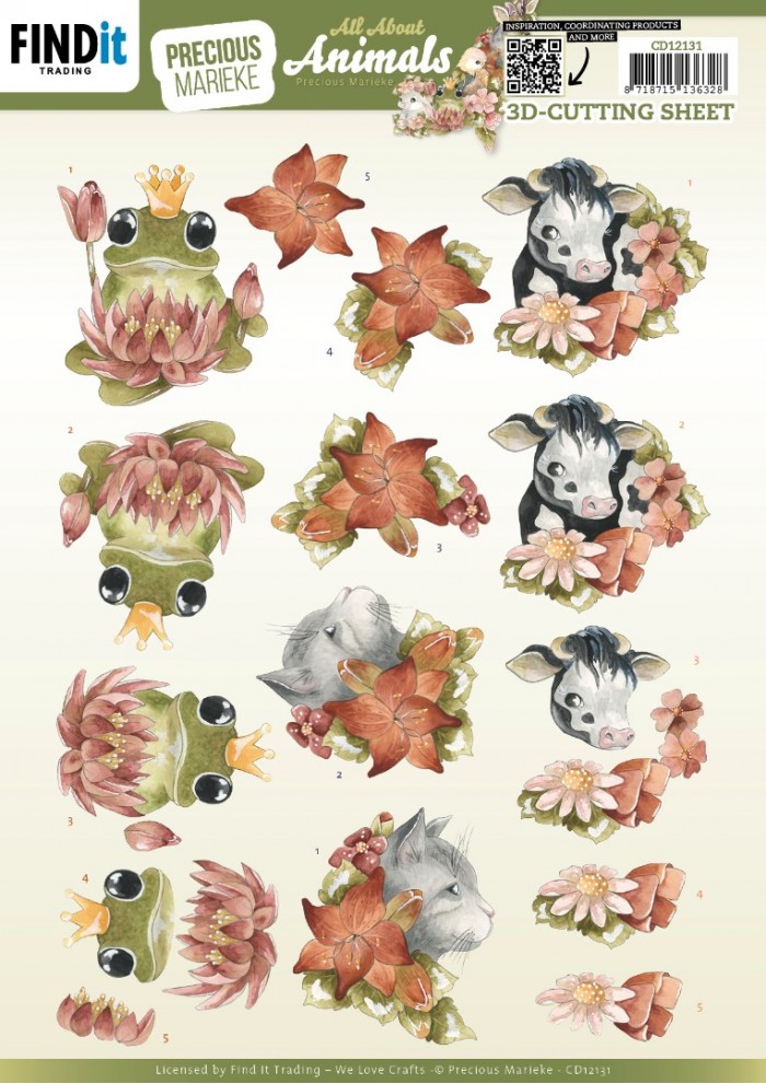 3D Cutting Sheets - Precious Marieke - All About Animals - All About Orange