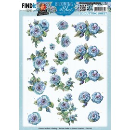 3D Cutting Sheets - Yvonne Creations - Blooming Blue - Rosehip