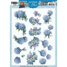 3D Cutting Sheets - Yvonne Creations - Blooming Blue - Hydrangea