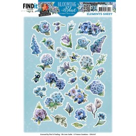 Cutting Sheets - Yvonne Creations - Blooming Blue - Small Elements